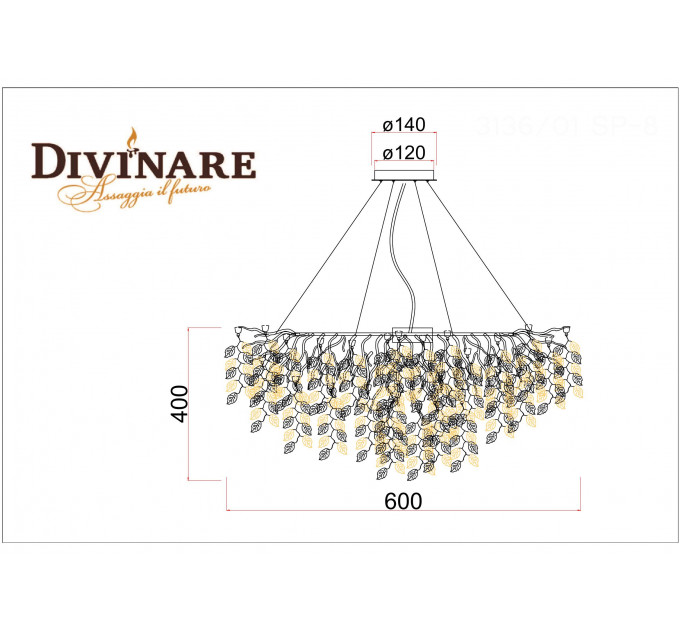 Подвесная люстра Divinare SALICE 3136/01 SP-8