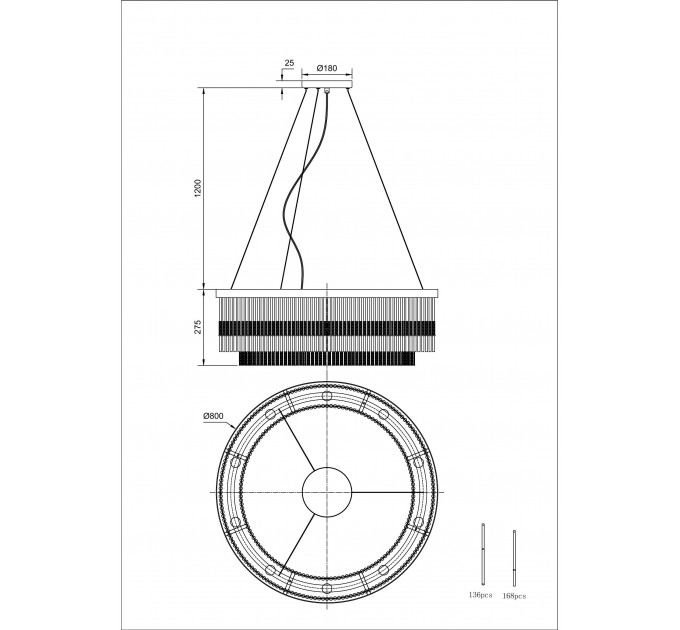 Подвесная люстра Divinare BRILLANTE 6813/17 LM-10