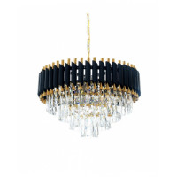 Хрустальная подвесная люстра Lumina Deco Funneli LDP 6003-550 BK+F.GD