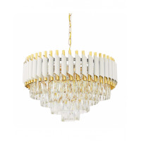 Хрустальная подвесная люстра Lumina Deco Funneli LDP 6003-500 WT+F.GD