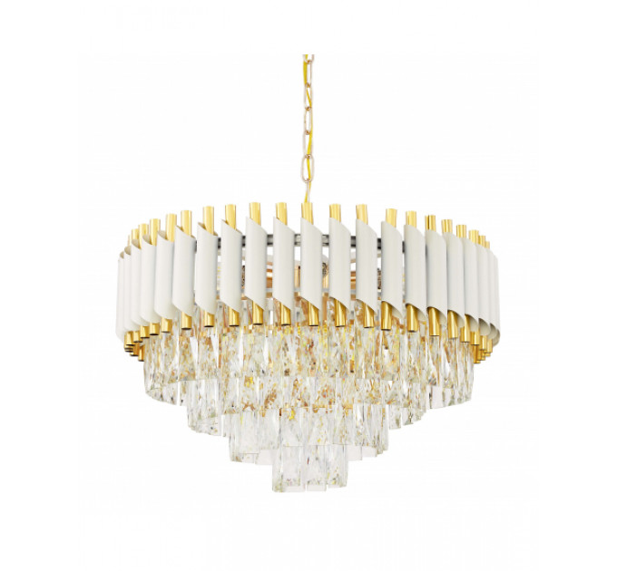 Хрустальная подвесная люстра Lumina Deco Funneli LDP 6003-500 WT+F.GD