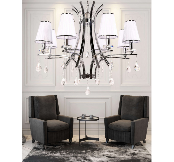 Подвесная люстра Lumina Deco Glamour LDP 66247-8 WT+CHR