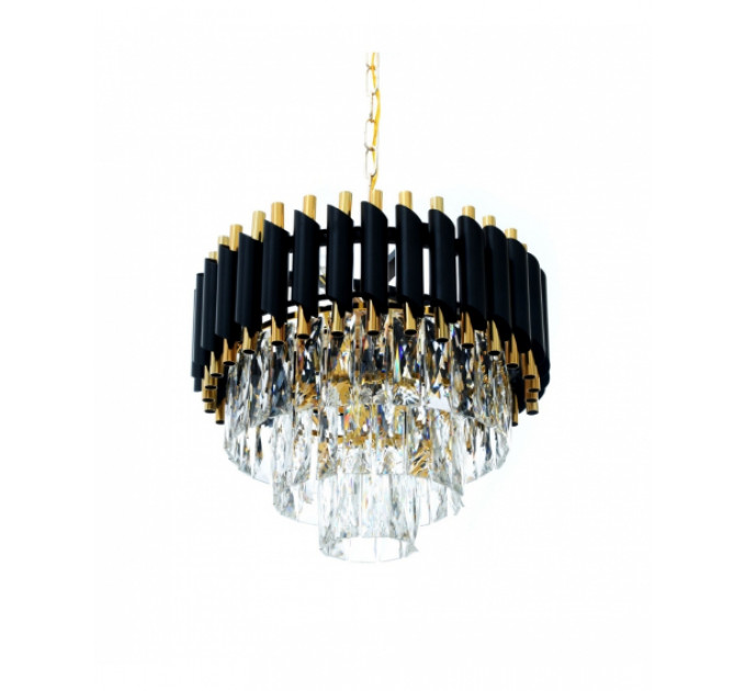 Хрустальная подвесная люстра Lumina Deco Funneli LDP 6003-400 BK+F.GD