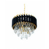 Хрустальная подвесная люстра Lumina Deco Funneli LDP 6003-400 BK+F.GD