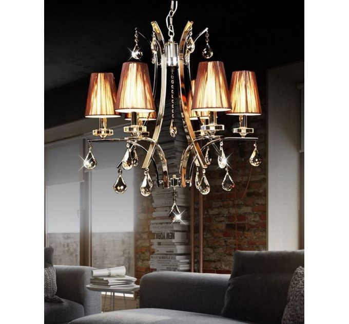 Подвесная люстра Lumina Deco Glamour LDP 66247-6 BR+CHR