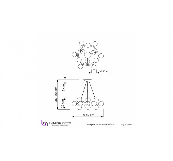 Подвесной светильник Lumina Deco Marsiada LDP 6033-15 CHR