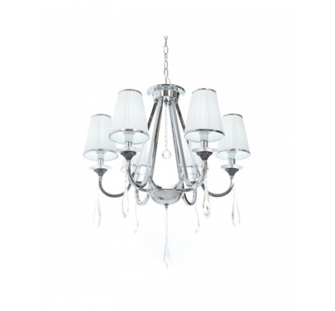 Хрустальная подвесная люстра Lumina Deco Milesia LDP 8926-6 WT+CHR