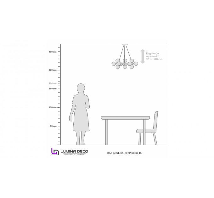 Подвесной светильник Lumina Deco Marsiada LDP 6033-15 CHR