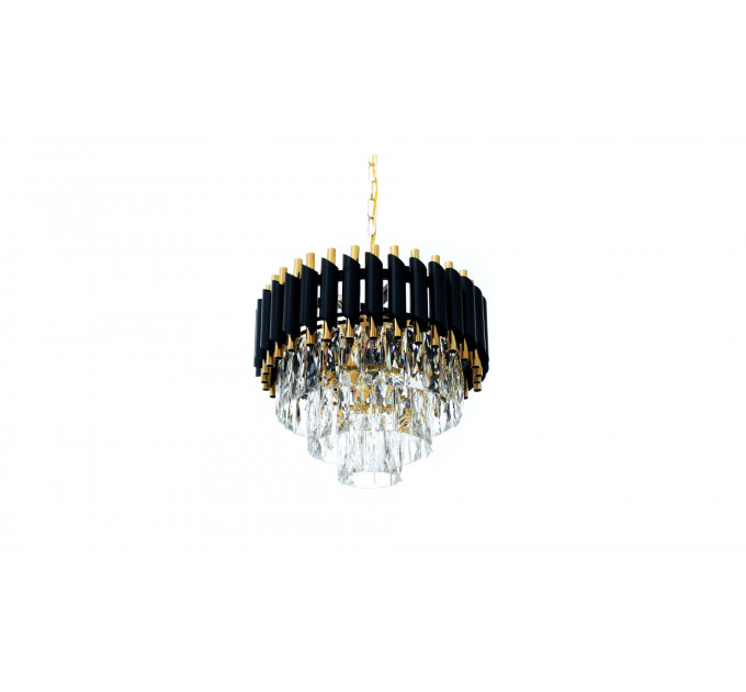 Хрустальная подвесная люстра Lumina Deco Funneli LDP 6003-400 BK+F.GD