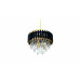 Хрустальная подвесная люстра Lumina Deco Funneli LDP 6003-400 BK+F.GD