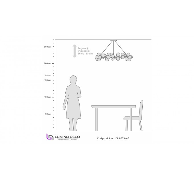 Подвесной светильник Lumina Deco Marsiada LDP 6033-40 CHR