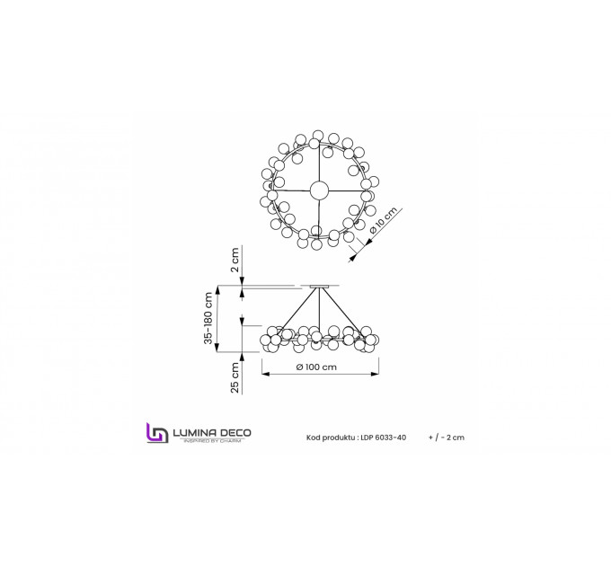 Подвесной светильник Lumina Deco Marsiada LDP 6033-40 CHR