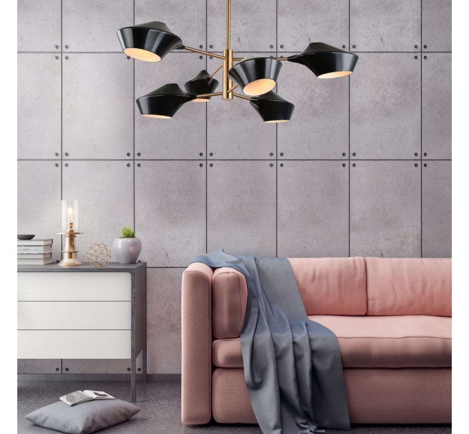 Подвесная люстра Lumina Deco Romina LDP 6037-6 BK+GD