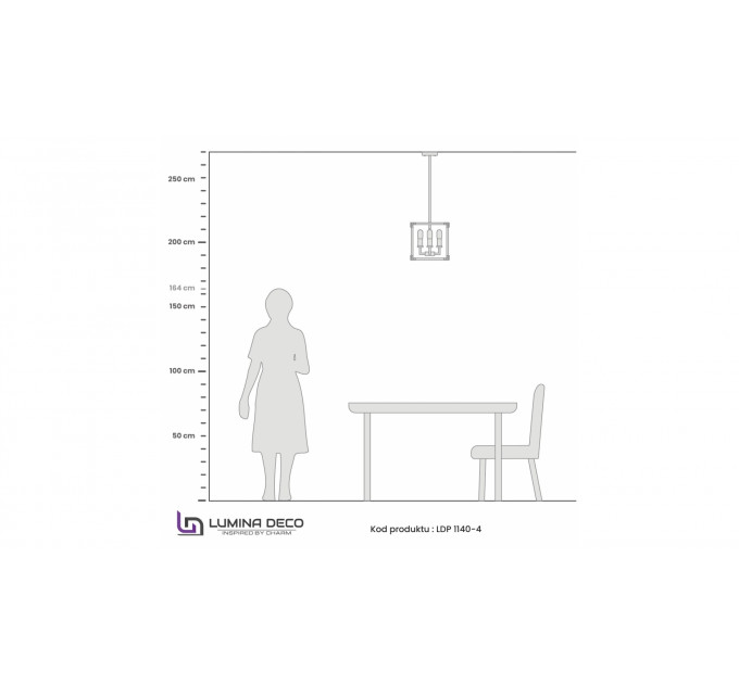 Подвесная люстра Lumina Deco Waldorf LDP 1140-4 BK+MD