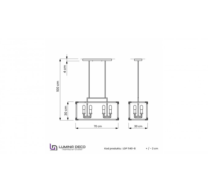 Подвесная люстра Lumina Deco Waldorf LDP 1140-8 BK+MD