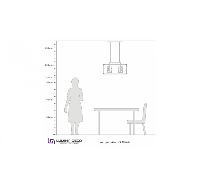 Подвесная люстра Lumina Deco Waldorf LDP 1140-8 BK+MD