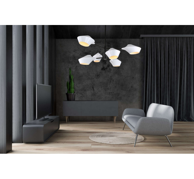 Подвесная люстра Lumina Deco Romina LDP 6037-6 WT+BK
