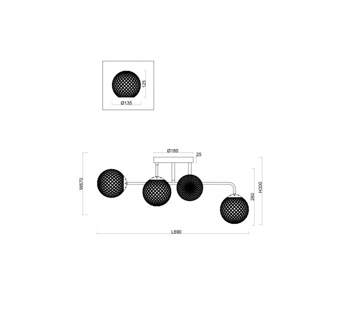 Потолочная люстра Navel Freya FR8016PL-06BBS