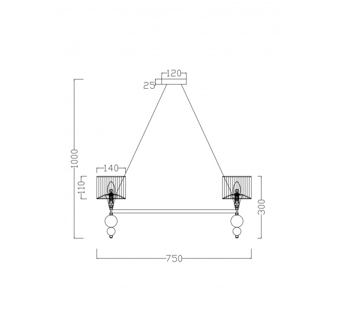 Подвесная люстра Lauren Freya 8*40W Е14 FR5093PL-08CH