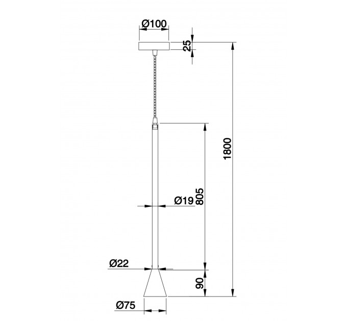 Подвесной светильник Technical P064PL-01B