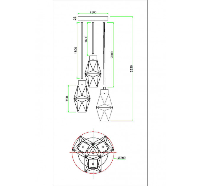 Подвесной светильник Maytoni MOD325PL-03G