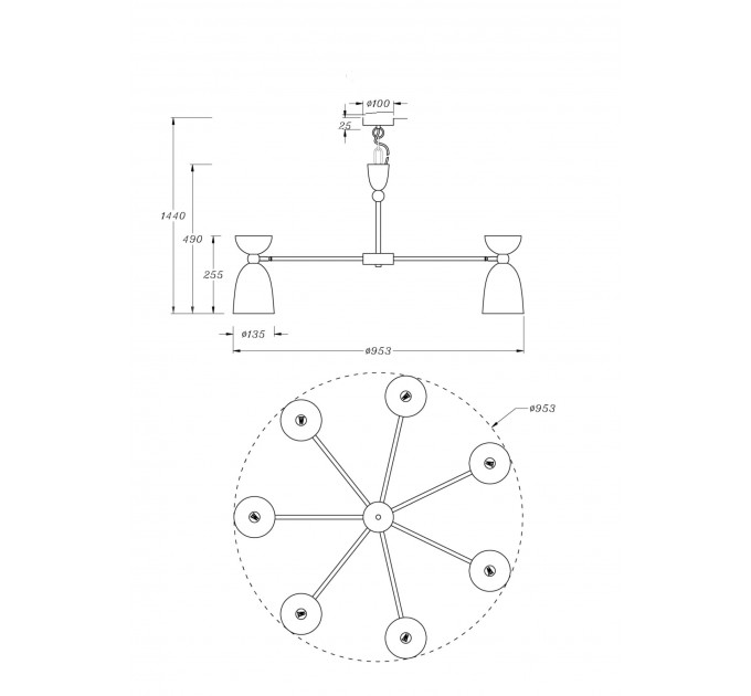 Подвесная люстра Cloches Maytoni MOD113PL-07W