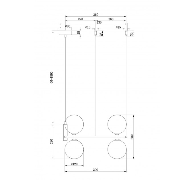Подвесная люстра Ring Maytoni MOD013PL-04BS