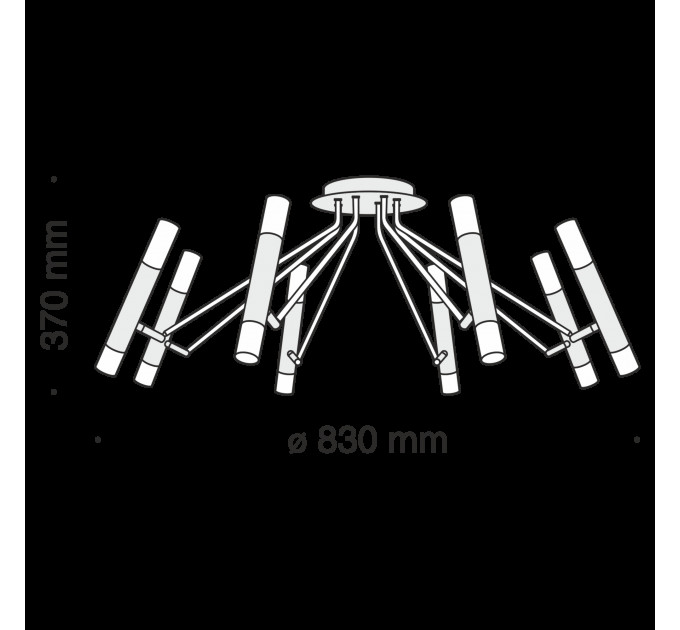 Потолочная люстра Technical MOD620CL-16B