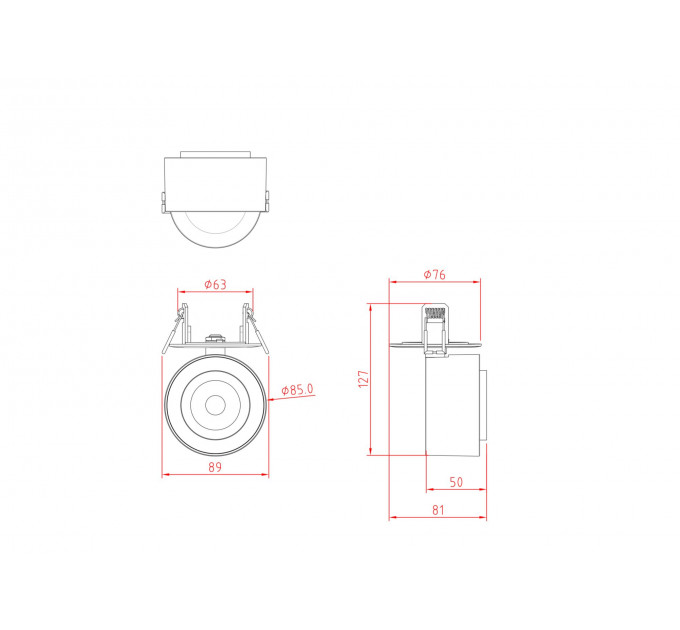Встраиваемый спот Treo Technical C063CL-L12B3K