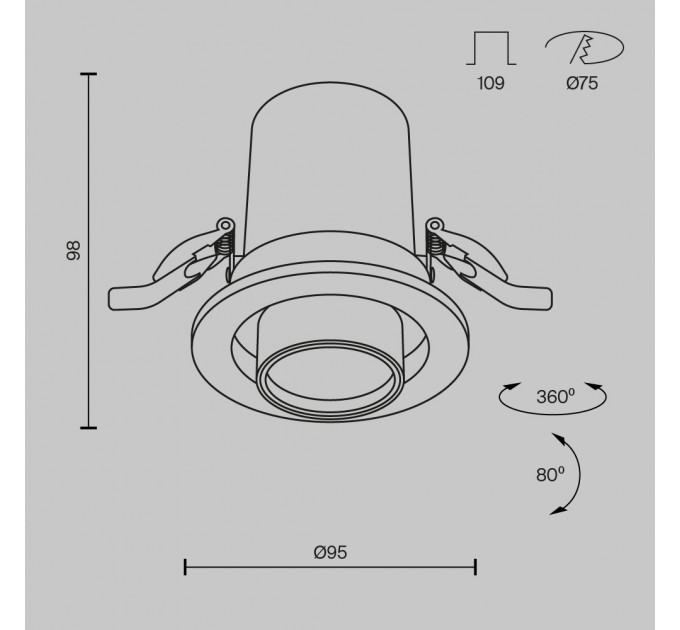 Встраиваемый светильник Technical DL045-01-10W4K-B