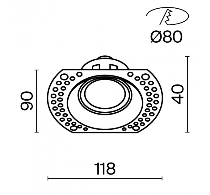 Встраиваемый светильник Technical DL042-01-RD-W