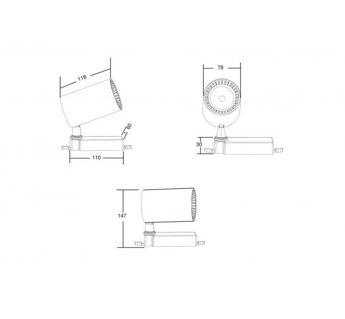 Трековый светильник Technical TR029-3-10W4K-B