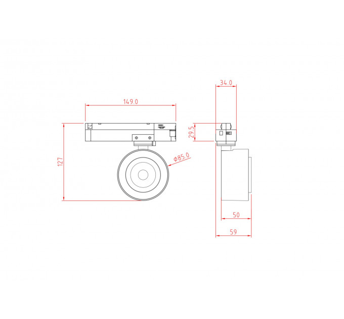 Трековый светильник Technical TR023-1-12W3K
