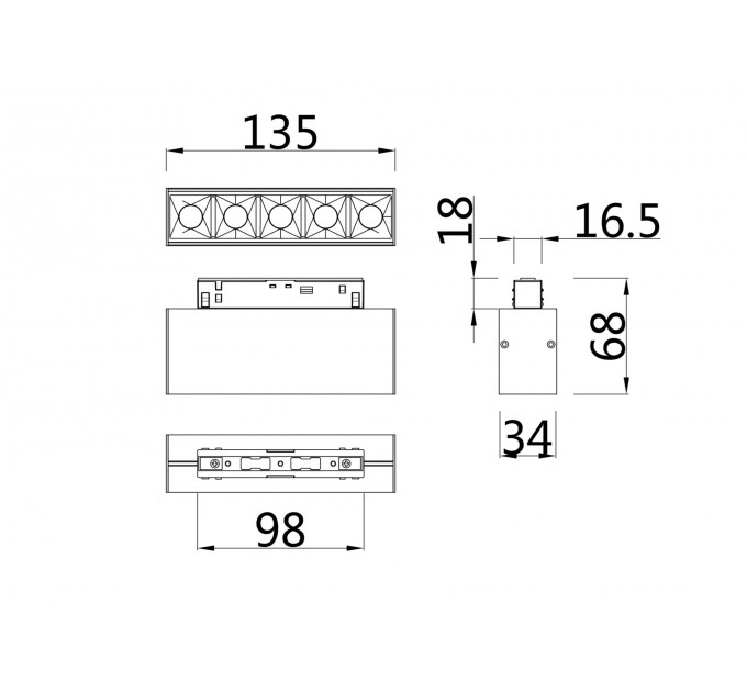 Трековый светильник Technical TR014-2-10W4K-B