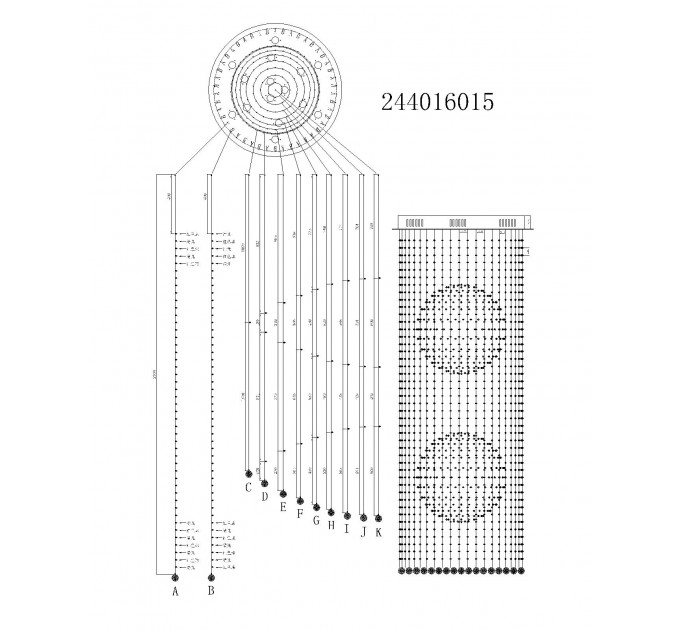 Подвесная люстра Каскад Chiaro 15*50W GU10 244016015
