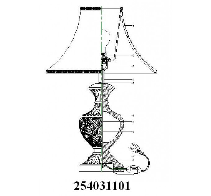 Настольная лампа Версаче Chiaro 1*60W Е27 254031101