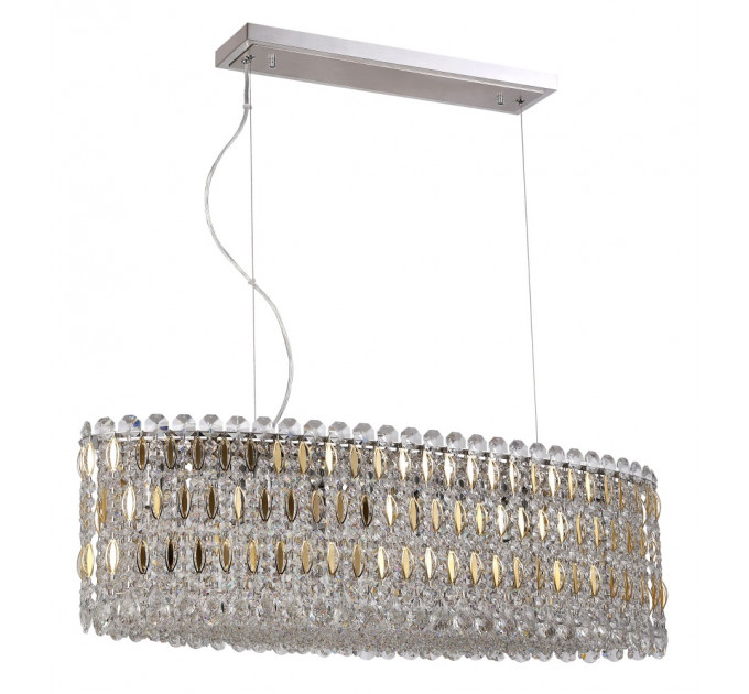 Подвесная люстра Crystal Lux LIRICA SP10 L900 CHROME/GOLD-TRANSPARENT
