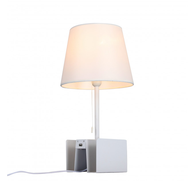 Настольная лампа с USB разъемом Portuno ST-Luce белый SLE301.504.01