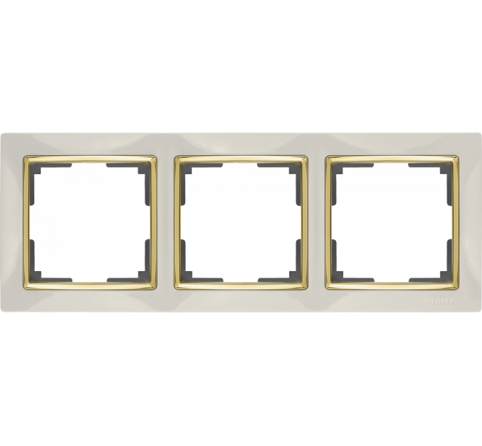 Рамка на 3 поста (слоновая кость/золото) WL03-Frame-03-ivory-GD