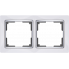Рамка на 2 поста (белый/хром) WL03-Frame-02-white