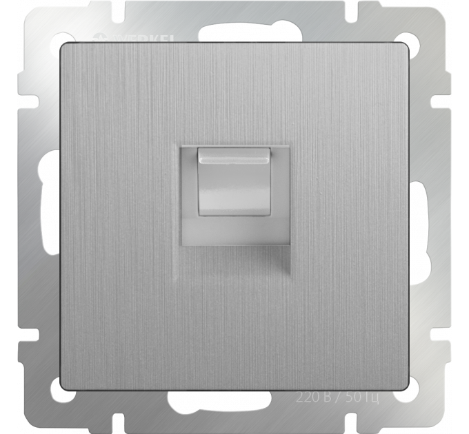 Розетка Ethernet RJ-45 (cеребряный рифленый) WL09-RJ-45