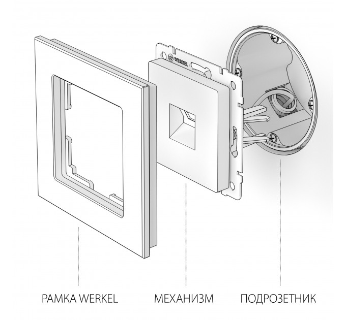 Розетка Ethernet RJ-45 (cеребряный рифленый) WL09-RJ-45