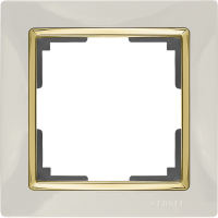 Рамка на 1 пост (слоновая кость/золото) WL03-Frame-01-ivory-GD