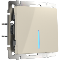 Выключатель одноклавишный с подсветкой (слоновая кость) WL03-SW-1G-LED-ivory