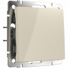 Выключатель одноклавишный проходной (слоновая кость) WL03-SW-1G-2W-ivory