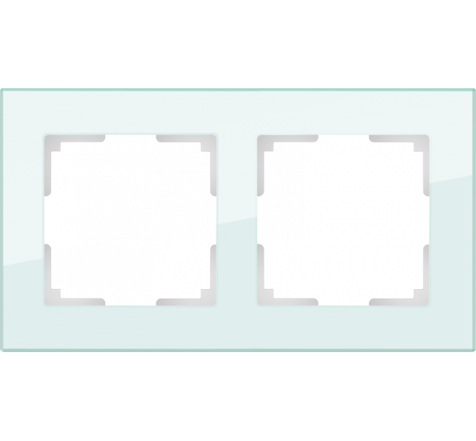 Рамка на 2 поста (натуральное стекло) WL01-Frame-02