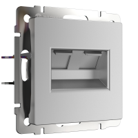 Розетка телефонная RJ-11 и Еthernet RJ-45 (серебряный) WL06-RJ11+RJ45