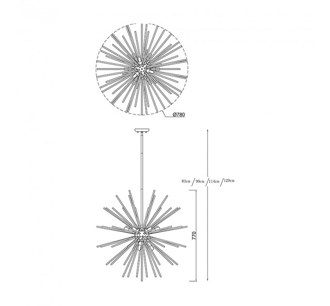 Подвесная люстра Urchin Zumaline янтарный P0491-09C-F7DY