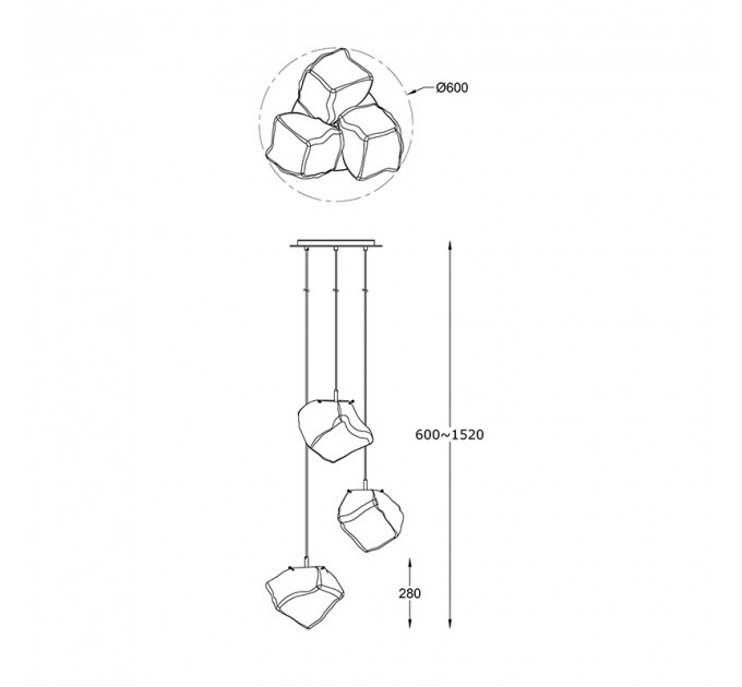 Подвесной светильник Rock Zumaline 3*40W Е27 золото/дымчатый P0488-03A-B5HF