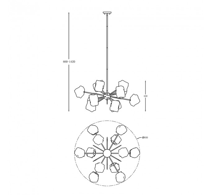 Подвесная люстра Rock Zumaline 12*28W G9 золото P0488-12P-U8AC